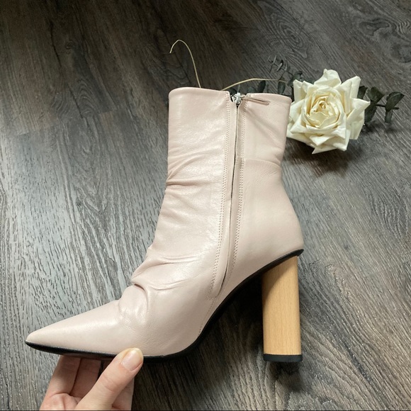 IRO Nazca Wooden Heel Leather Pointed Toe Boots 6 - Picture 5 of 12